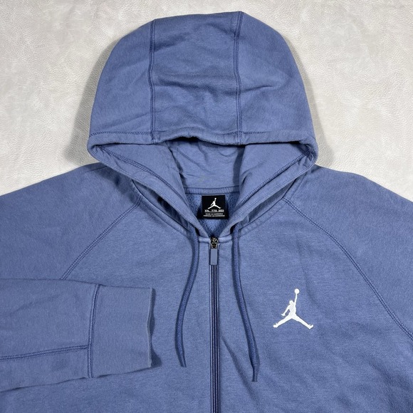 Nike Air Jordan Full Zip Hoodie Mens 2XL Blue Faded Jacket Jumpman 823064-404 - Picture 1 of 9